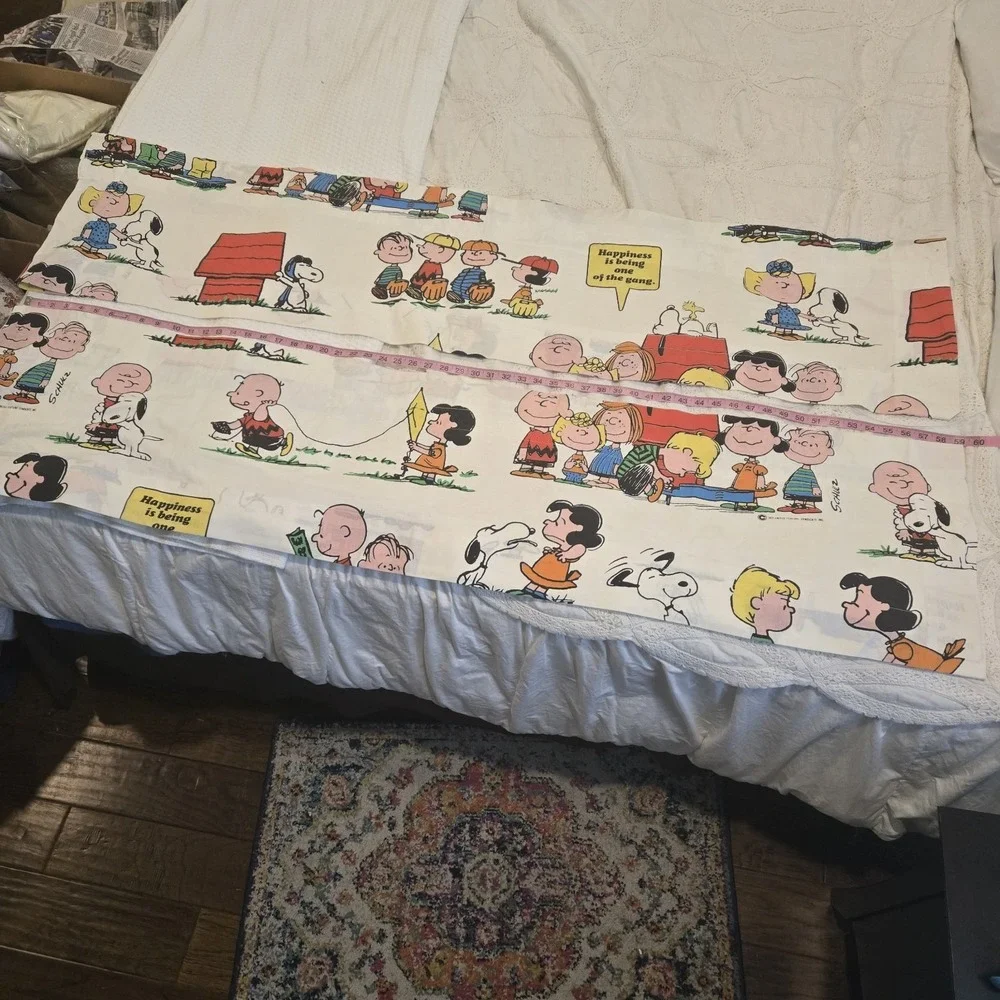 1971 Snoopy & The Gang Window Valances 60x14 Set Of 2